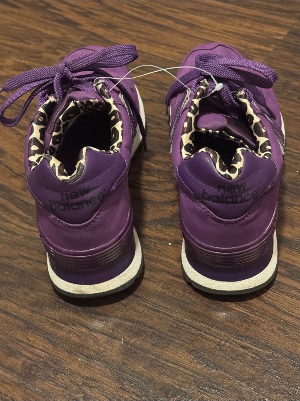 New Balance Purple Women's Athletic Sneakers with Leopard-Trim Collar - Picture 3 of 7